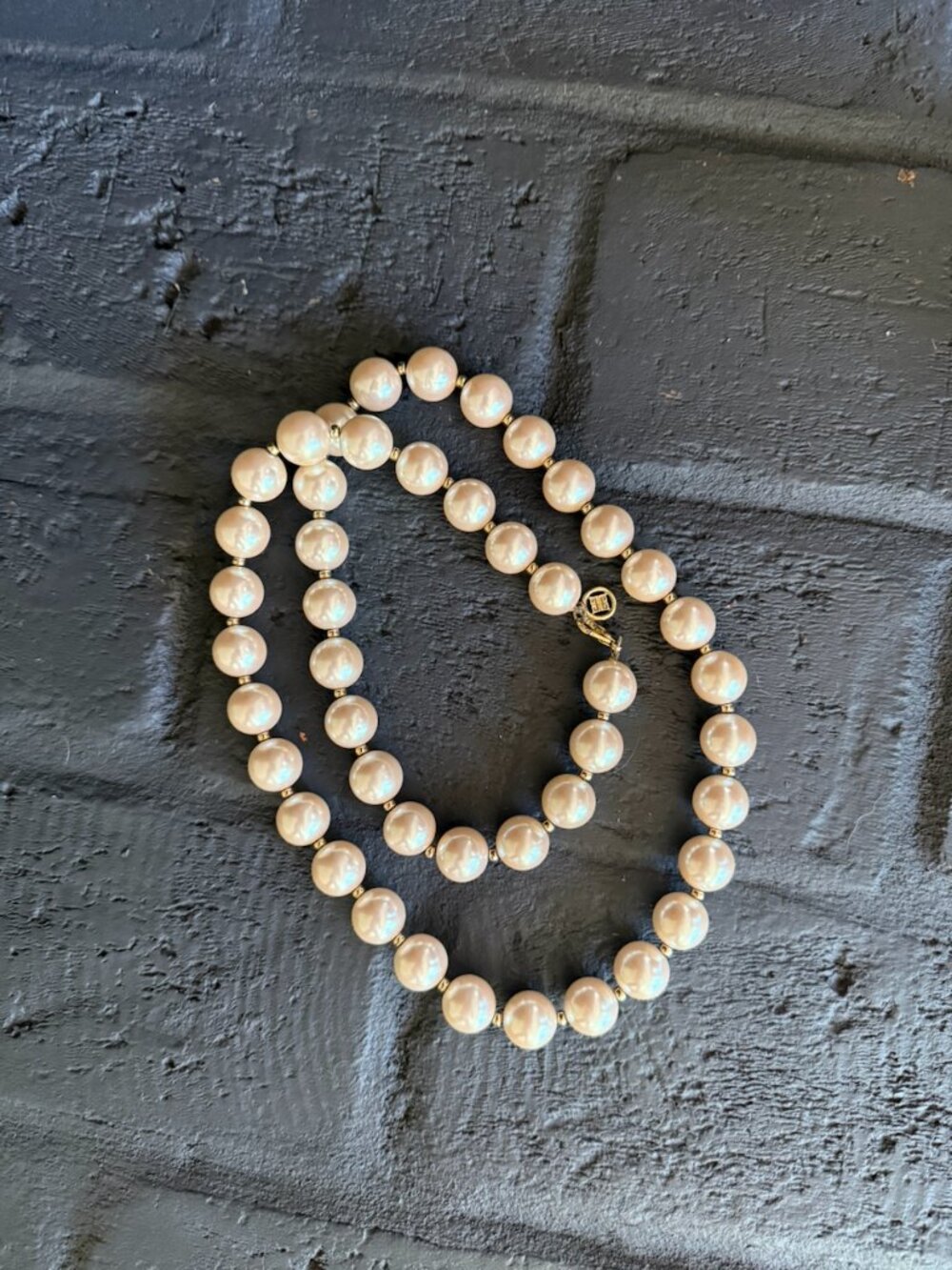 Vintage Givenchy Gumball Pearl Extra Long Chunky Chain Necklace 34.5"